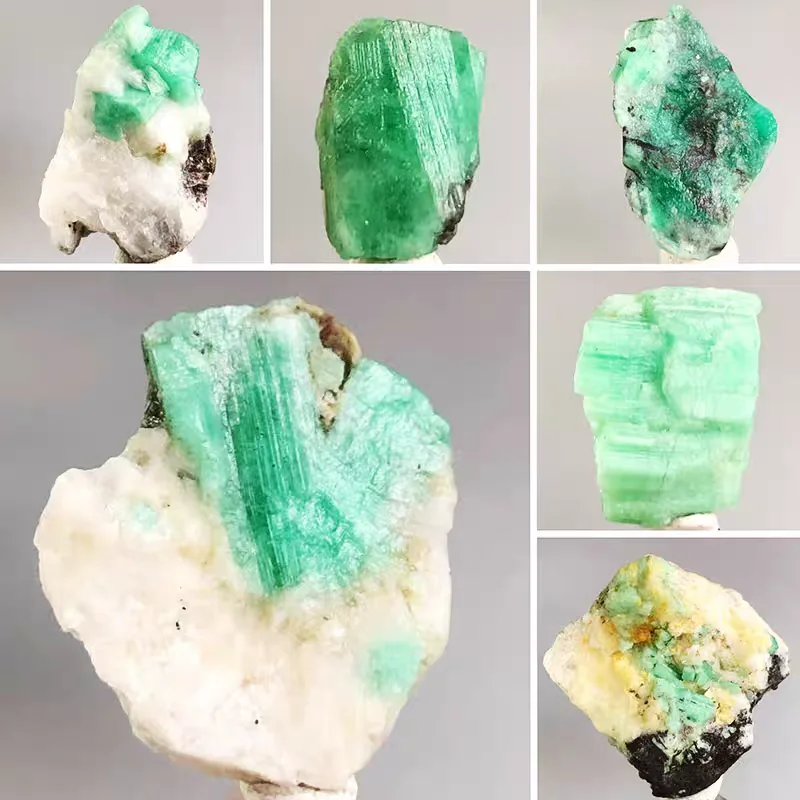 Random Small Real Natural Emerald Beryl Rough Gemstone Specimen Exclusive Collection Ornament Home Office Decor Gift