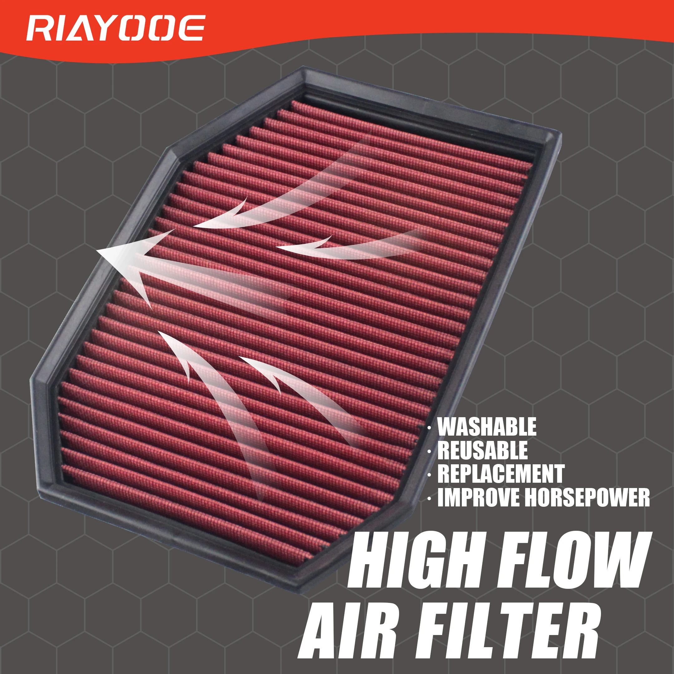 

Car Cold Air Intake Filter for BMW 520i 523i 528i xDrive 530i 730i 3.0L L6 Gas Washable Replacement Sport High Flow Air Filter