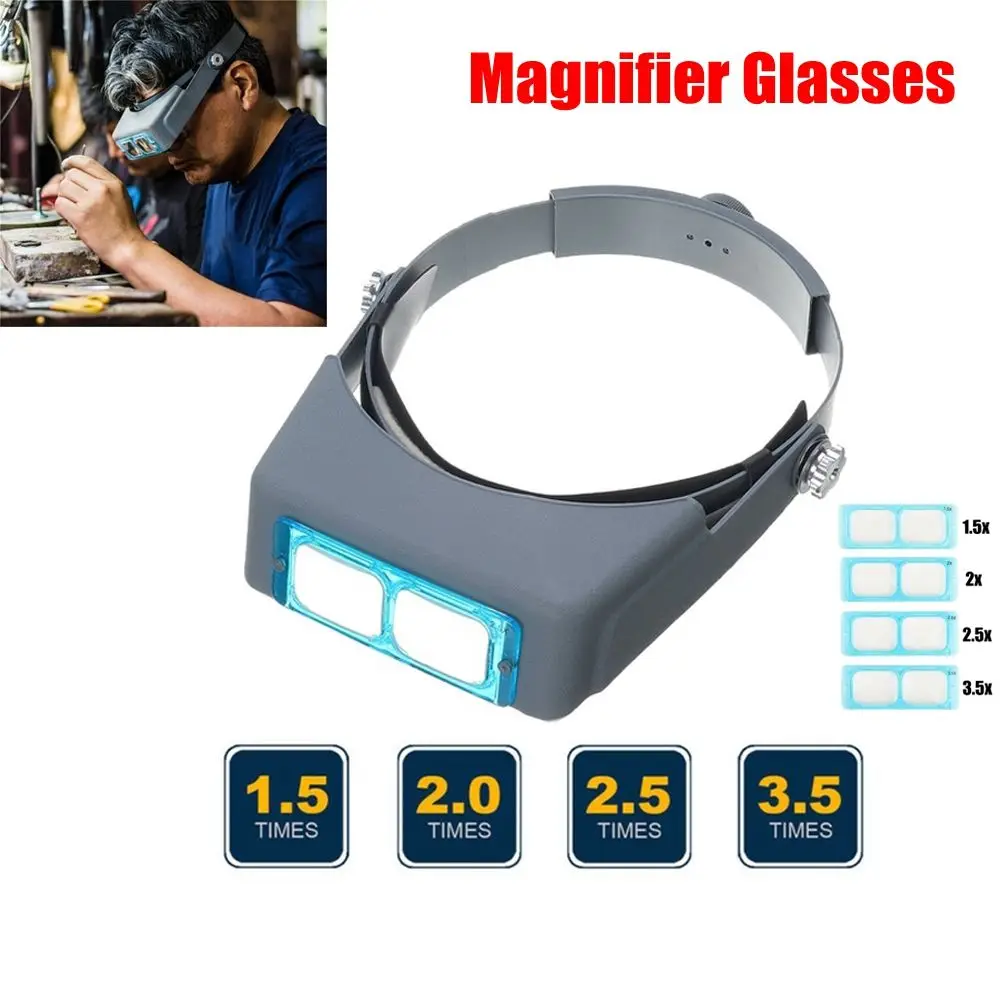 

Optivisor, увеличительное стекло на голову, увеличительное стекло, оголовье, 4 линзы