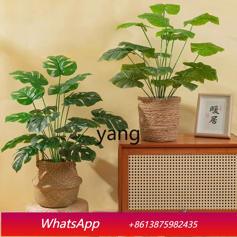 

MM Living Room Simulation Green Plant Monstera Deliciosa Small Pot Plant Fake Green Plant Ornament Decoration