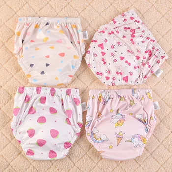 Nuevos pantalones de entrenamiento para orinal reutilizables para bebé, bonitos pañales para bebé de dibujos animados, bragas, pantalones cortos infantiles, pañales de tela, ropa interior cambiante