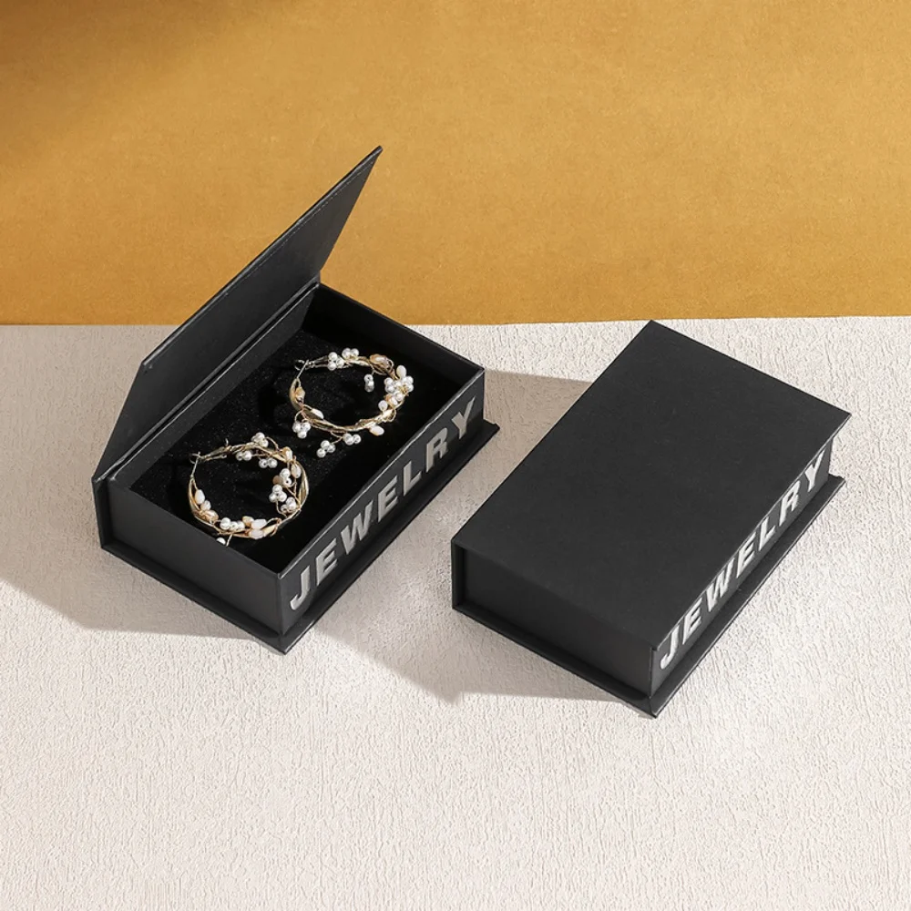 Flip Cover Jewelry Case Elegant Jewelry Storage Box Multi Color Display Boxes Compact Sponge Jewelry Case For Gift Box Dressing