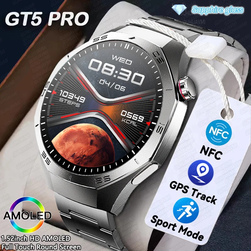 

2025 New Business Smart Watches Men 1.52"AMOLED Screen GPS NFC Heart Rate Bluetooth Call IP68 Waterproof Smartwatches 2025 Women