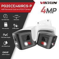 VIKYLIN Hikvision Compatible 4/8MP Dual Lens IP Camera 180 Panoramic POE Security IP Camera 2-Way Audio Video Surveillance CCTV