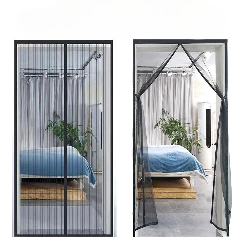 Self Closing Magnetic Screen Door Heavy Duty Mesh Invisible Curtain Separation Anti Mosquito Net Pet Friendly Door Screen