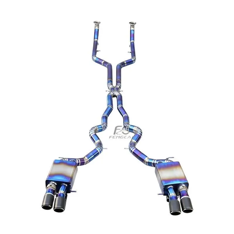 Cat back exhaust pipe for  M6 F06/F12/F13 4.4T titanium valve exhaust system muffler with controller and black tip