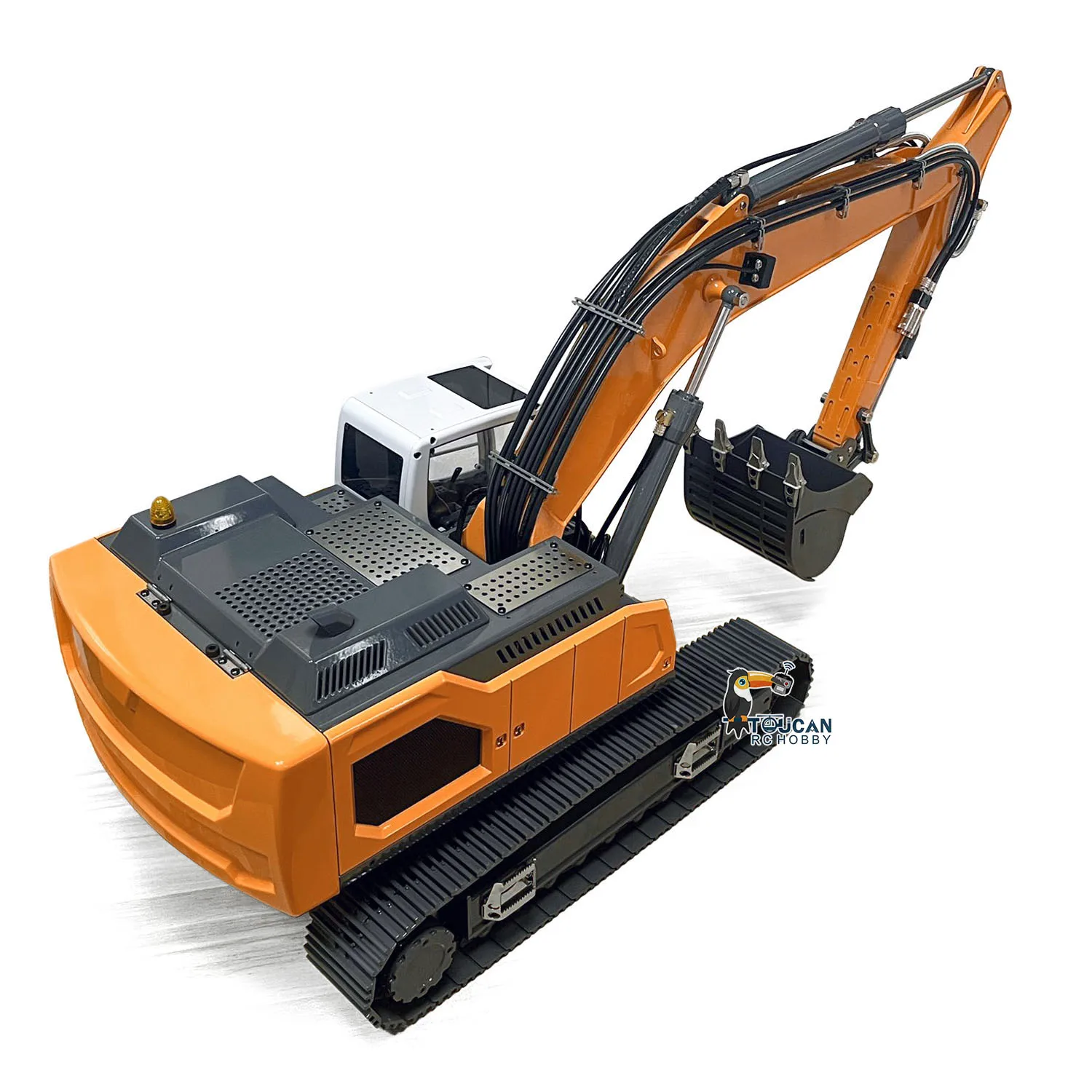 1/14 excavadora hidráulica RC XDRC 945 excavadora de Metal RC camión de Control remoto pintado Servo ensamblado I6s luz RC coche juguetes modelo