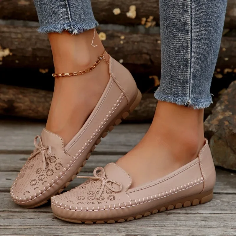 Sepatu Wanita 2025 Sepatu Flat Wanita Slip On Baru Ujung Bulat Sepatu Flat Kasual Wanita Pantofel Sejuk Sepatu Dangkal Nyaman Wanita