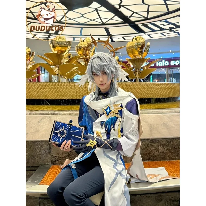 

IN STOCK Sunday Cosplay Costume Game Honkai:Star Rail【XS-3XL】DUDU-SR Men White Suit Christmas Costume Sunday Cosplay PlusSize