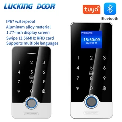 Tuya App Bluetooth Fingerprint Access Controller Standalone Metal 13.56M RFID Keyboard Touch Keypad Waterproof Door Entry Opener