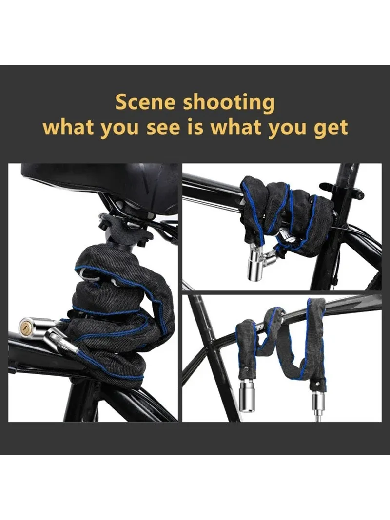 AliExpress MENGJUE Bike Chain Lock Bicycle Heavy Duty Safety Lock 60CM Metal Anti-theft Mountain Bike Road Motorcycle Scooter Padlock With Key