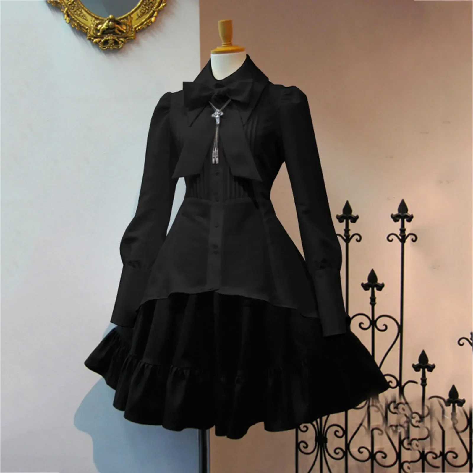 

Cosplay Vintage Victorian Gothic Costume Suit Lolita Dress Women Halloween Medieval Vampire Knight Shirt Carnival Dress Up Party