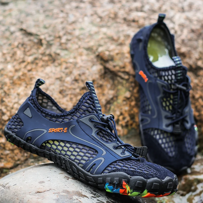 Men's Quick-Dry Wading Shoes Breathable Aqua Shoes for Men Women Outdoor Beach Five Finger Swimming Upstream Shoes Sneakers