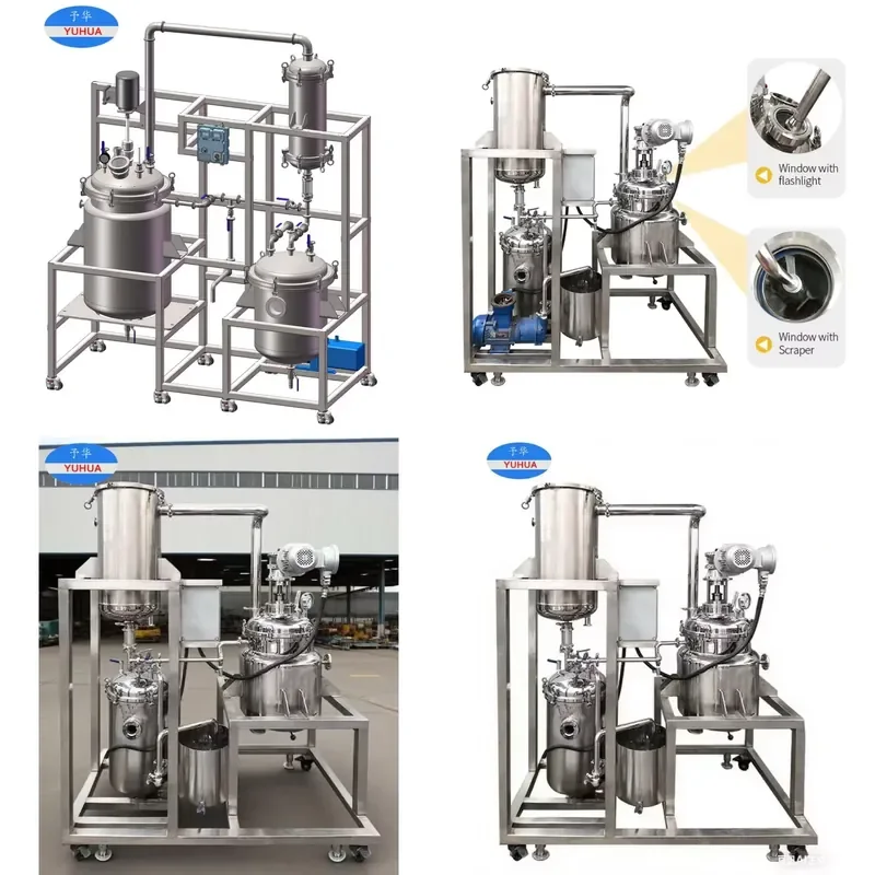 Recycling Machine 2026 Yuhua 100L 220V PLC Controlled Stainless Steel Decarboxylation Reactor Pressure Vessel for Enhancing