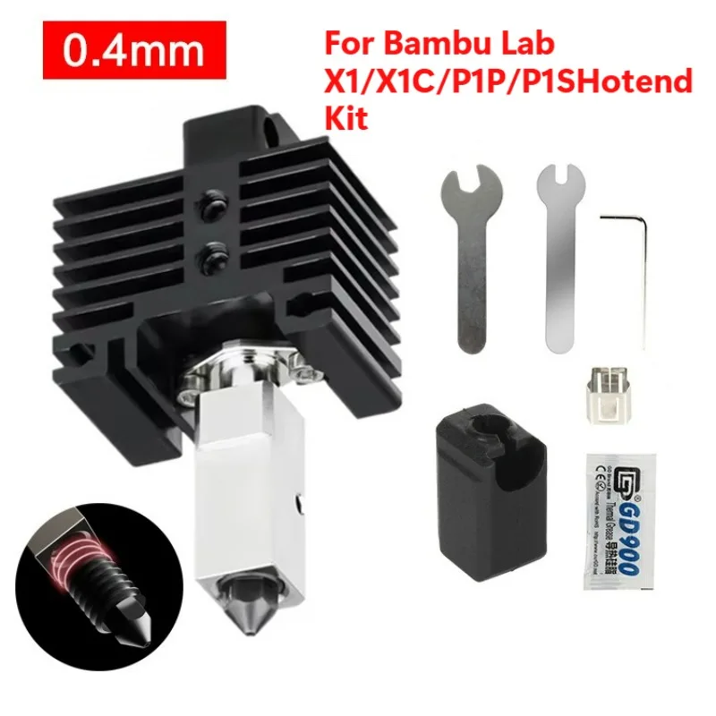 3D Printer Parts FOR Tuo T Bamboo X1/P1 Hardened Steel Stainless Steel Nozzle Assembly Hot End 3D Printer Accessories X1C/P1S