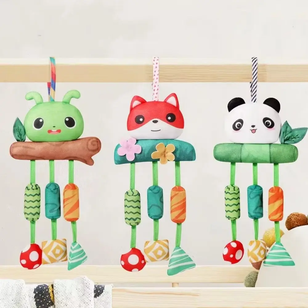 Soft Plush Baby Wind Chime ของเล่นน่ารัก Teether รถเข็นเด็กสัตว์แขวนจี้ Rattle แบบพกพาคลิป Sensory การเรียนรู้ของเล่น