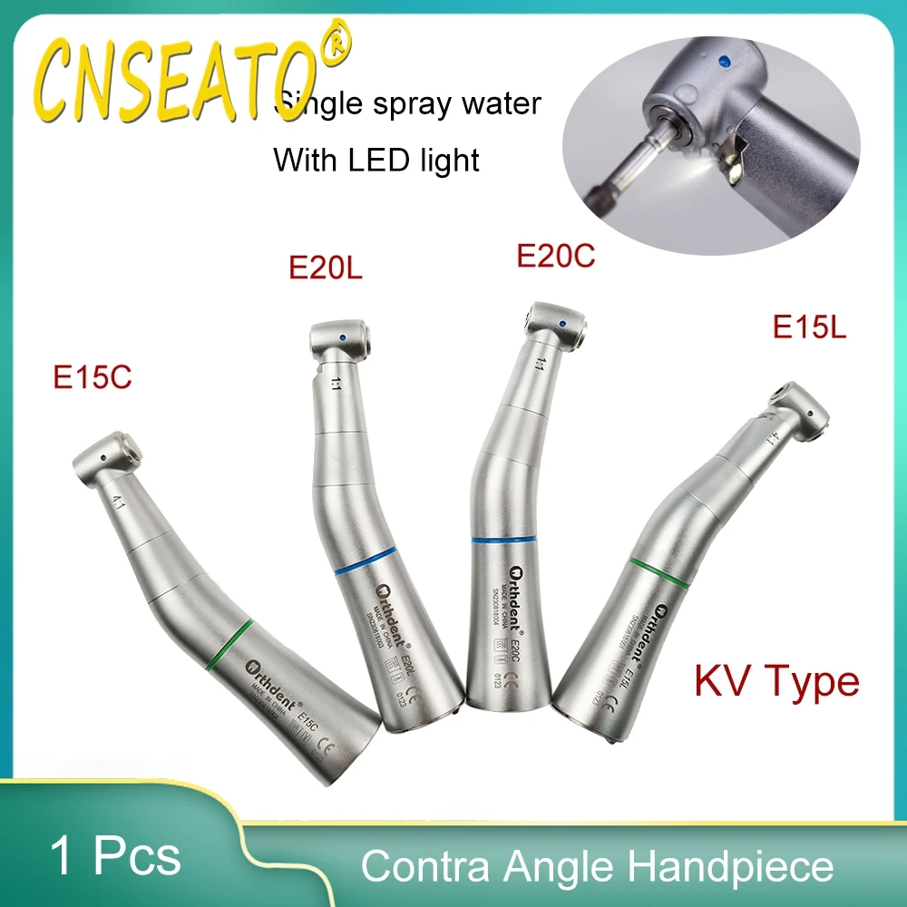 

Dental Low Speed Handpiece KV E20C E20L E15C E15L Dentistry Push Button Contra Angle Hand piece 1:1 4:1 With / None Optic Fiber