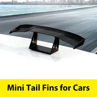 Black Mini Tail Fins for Cars Decorations Vehicle Exterior Retrofit Parts Racing Sport Style Universal Decorative Spoiler Wing