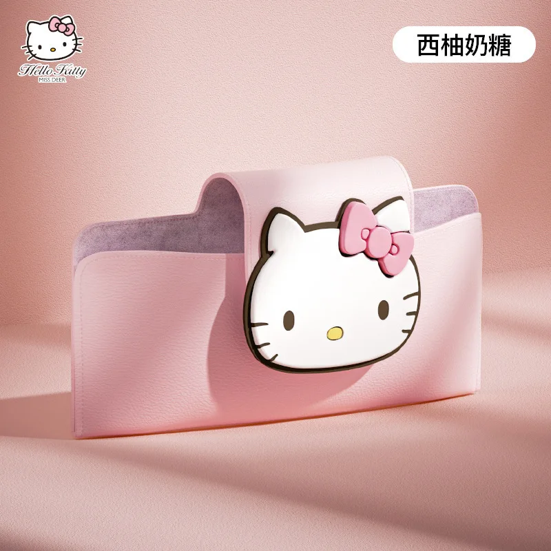 Sanrio Car Sunglasses Holder Hello Kitty Sun Visor Sunglasses Glasses Case Mount Ticket Card Clip Car Interior Accessories