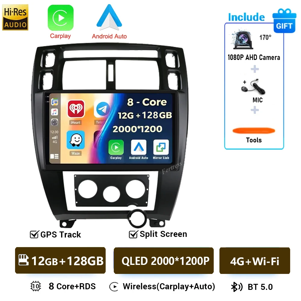Android 16 Autoradio voor Hyundai Tucson 2004-2013 Multimedia Video Player Navigatie 2 Din DVD Head Unit Stereo Carplay luidsprekers