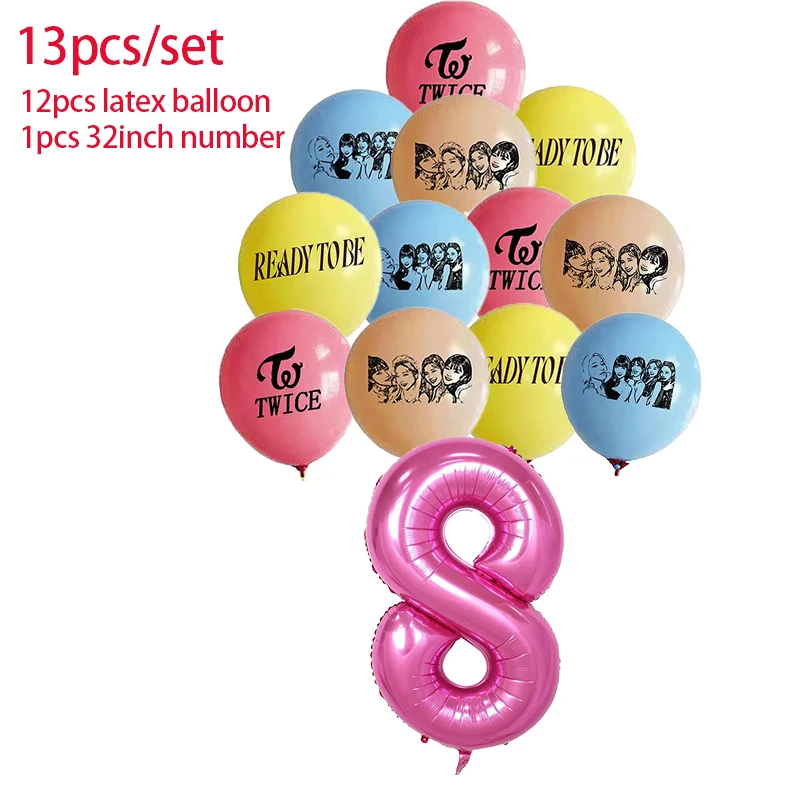 Kpop Singing Twice Birthday Party Decoration Balloon stoviglie sfondo Cake Topper forniture per feste di compleanno Baby Shower