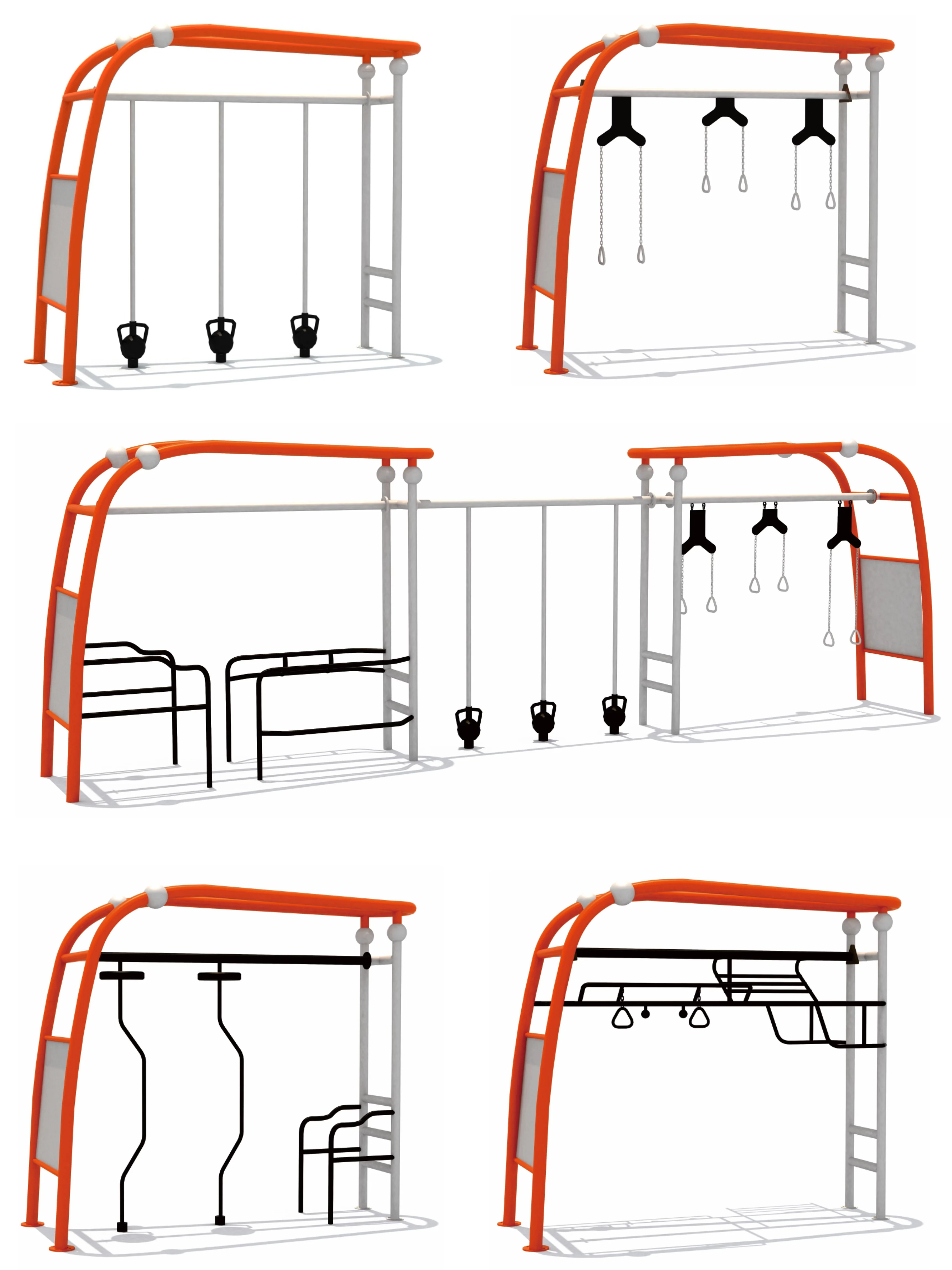 Outdoor Galvanized Steel Climbing Frame Pull up Bar Gym Equipment Park Exercise Station