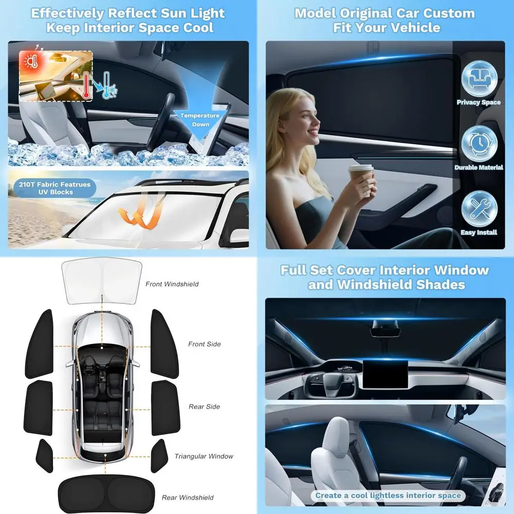 

Full Set 8PCS UV Block Sun Shade Covers for 2018-2023 Traverse, Privacy Protection, Camping Use, Blackout Rear Windows Accessori