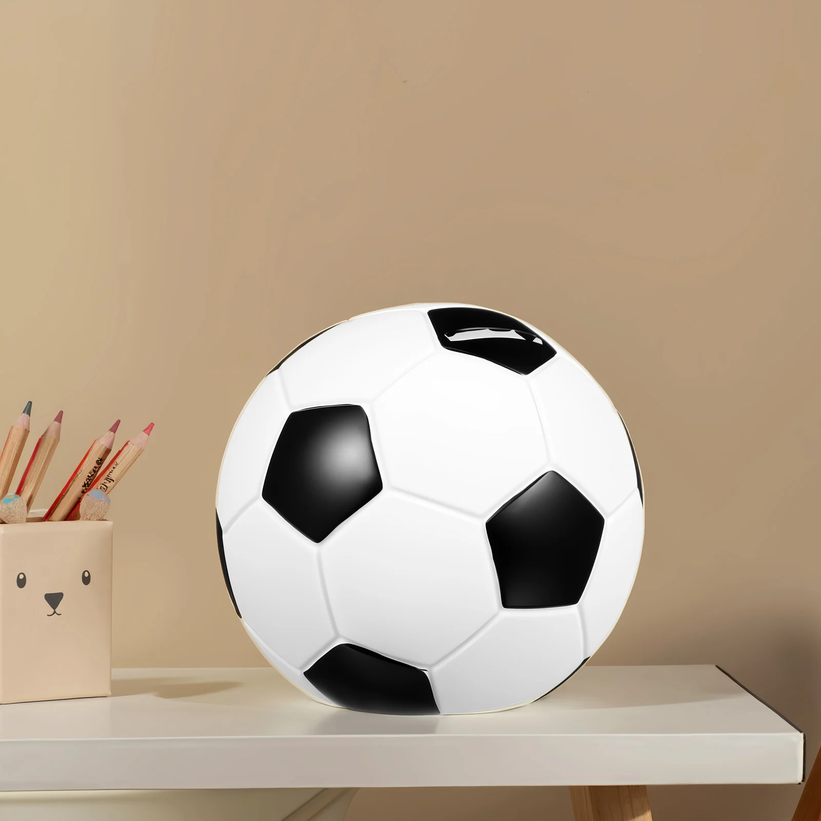 

Football Piggy Bank Excellent Craftsmanship Money Kid Banks Sports Cute Vinyl Futbol Funny