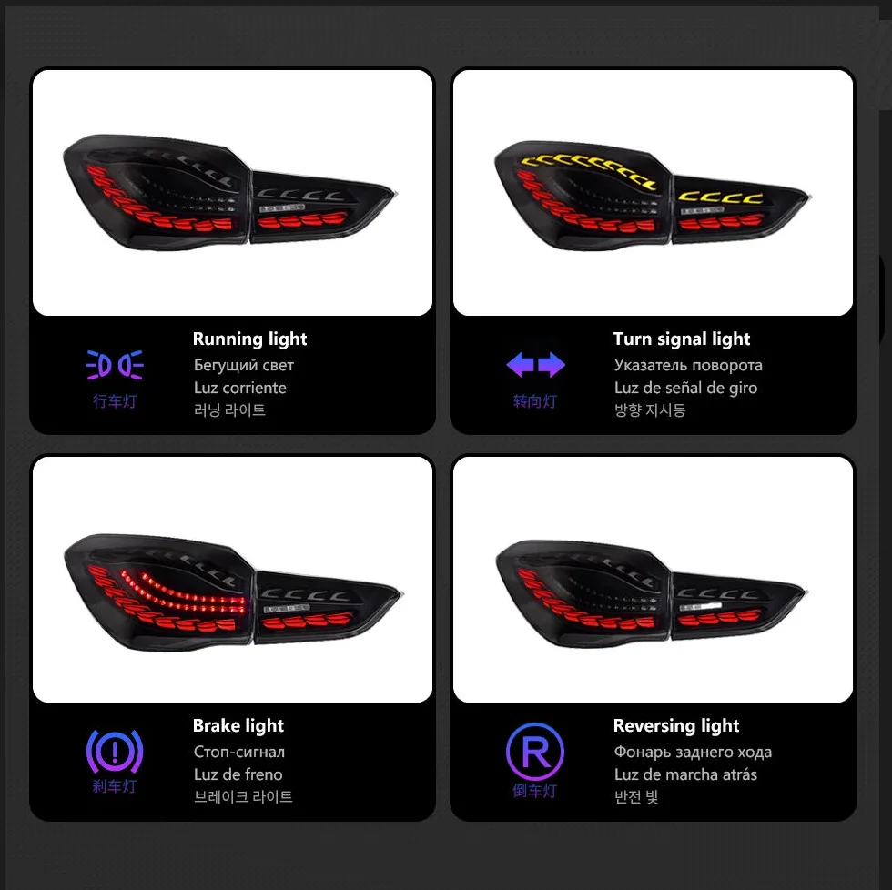 For BMW X1 2017-2021 F48 LED Tail Lamp Dynamic Signal DRL With Clear Lens 12V New Condition Automotive Accessory Red Styling Car