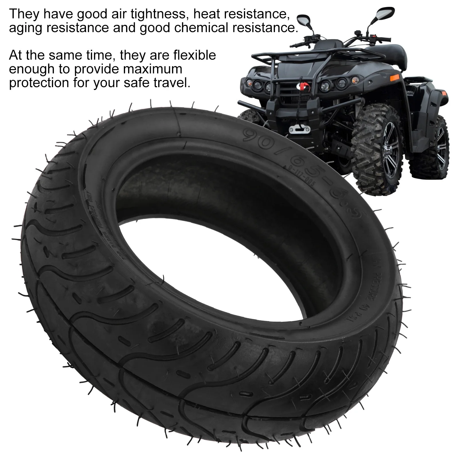 90‑65‑6.5 Thicken Vacuum Tyre Tires 90656.5 Explosion‑Proof Tubeless Wheels for Electric Scooter Modification