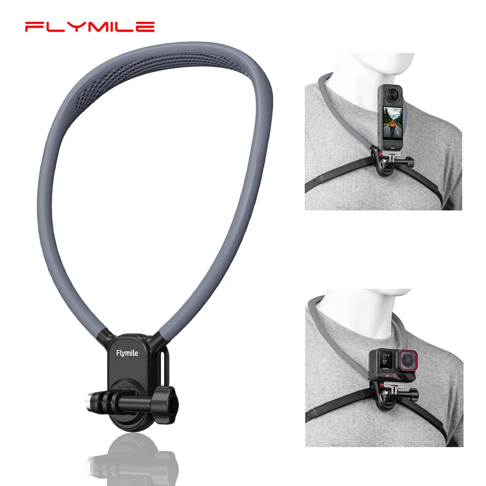 

Flymile Neck Mount Holder for DJI Pocket 4/Action 5 Pro/Osmo 360/Insta360 Ace Pro 2/Gopro Accessories Camera POV Chest Strap