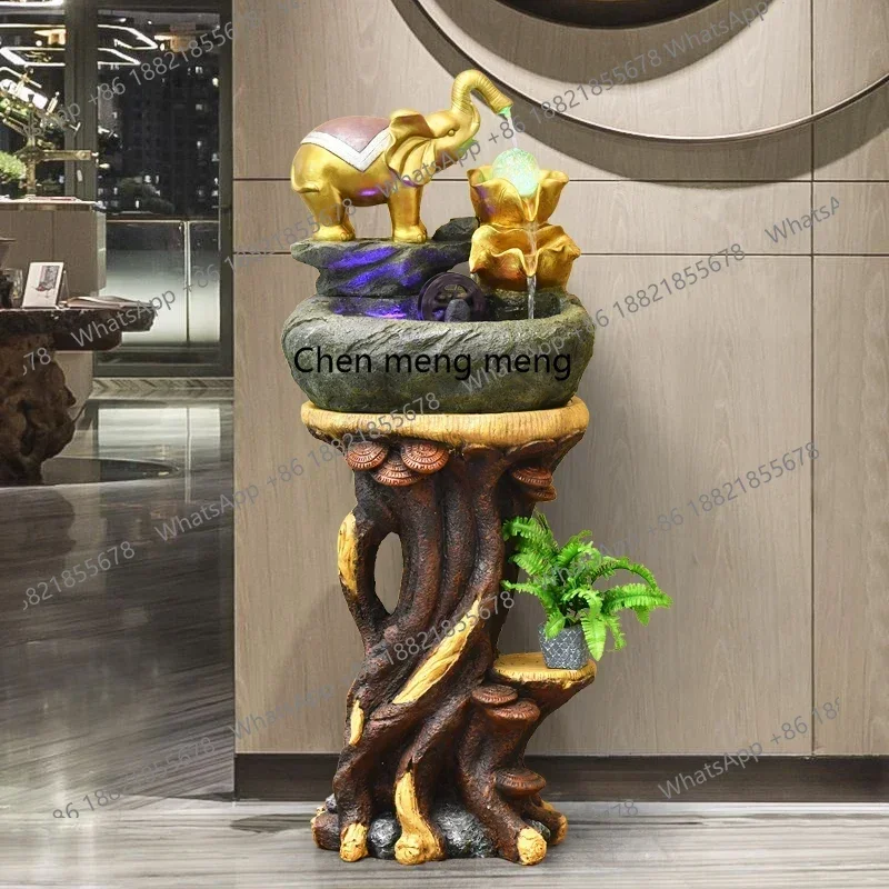 K182K182Small Bonsai Artificial Mountain and Fountain Fish Tank Creative Simple Office Housewarming Spray Humidifier Desktop Dec