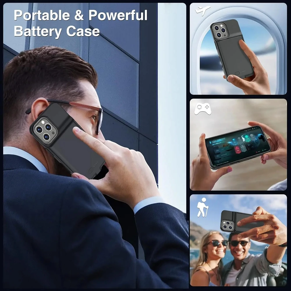 7000mAh Powerbank Cover For iPhone 16 Pro Max 16 Plus External Battery Cases Portable Charger Power Bank Charging Case