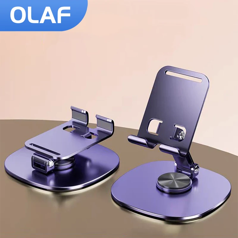 Olaf Rotating Table Cell Phone Holder Support Desktop Stand For iPad Samsung iPhone 15 14 13 Mobile Mount