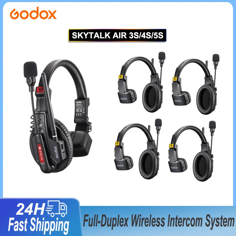 Godox SKYTALK AIR Full-duplex Wireless Intercom System Headset 500m Range Communication for Filmmaking Live performances Sports