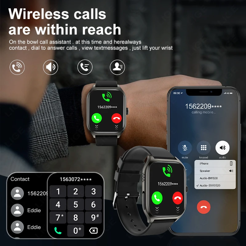 2026 Men Smart Watch Military Health Monitor Wireless Call Fitness Waterproof Sports Smartwatch for IOS Android Phones AI Voice - view 5