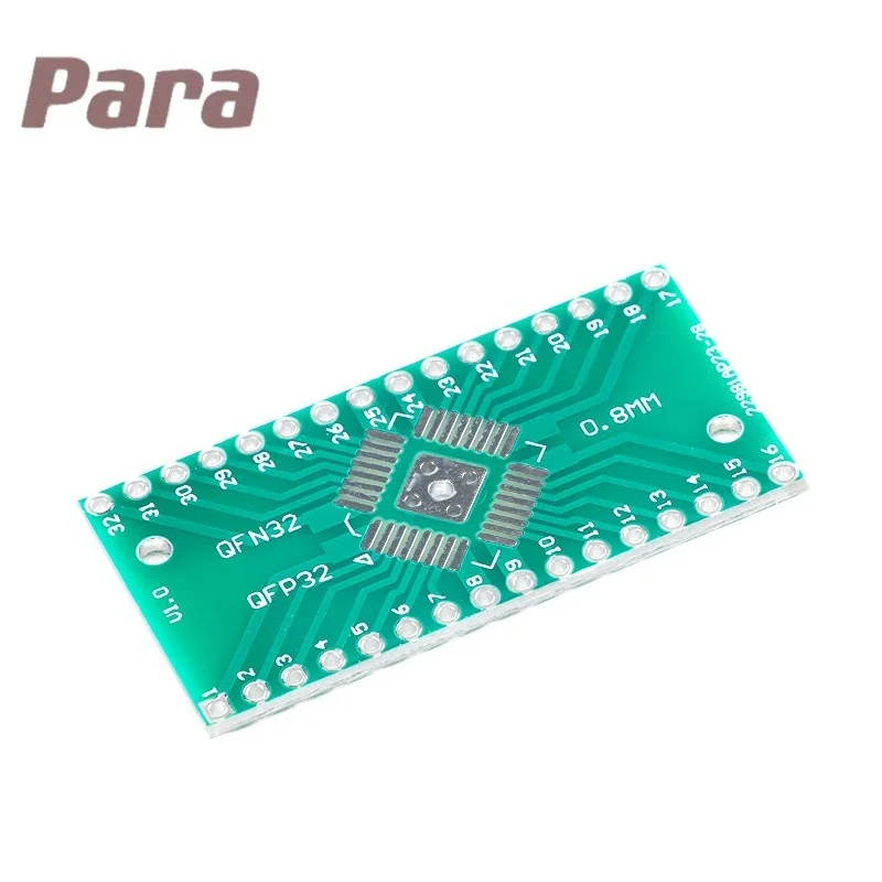5PCS/LOT QFN32 QFP32 do DIP Turn DIP32 Pinboard SMD 2.54mm Pin Pitch 0.65mm/0.8mm PCB Adapter Plate Transfer Board IC Socket