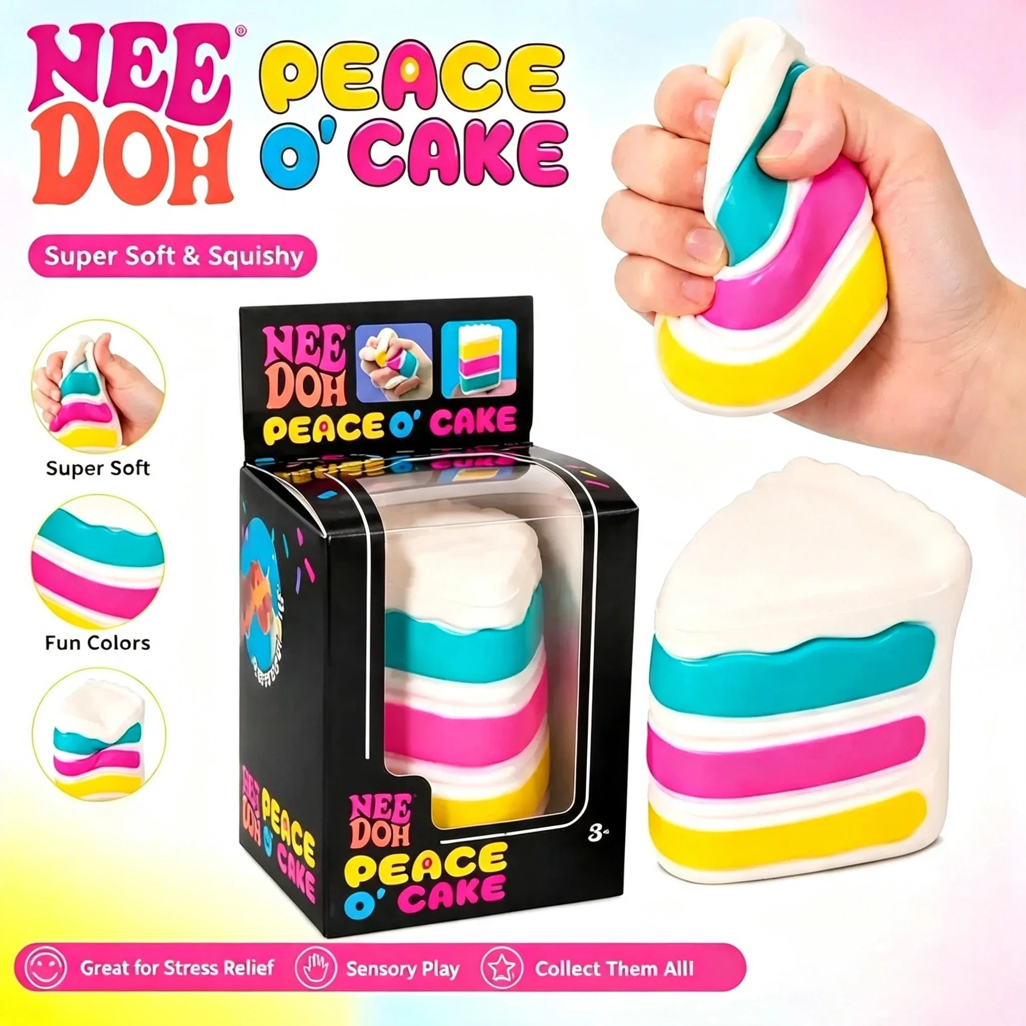 2026 Hot NeeDoh Peace Cake Squeeze Pinch Music Sensory Squeeze Stress Relief Office Stress Relief adult ﻿