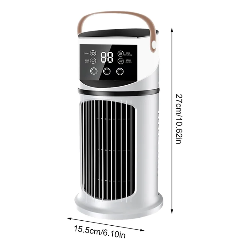 A74G-Кондиционер Персональный вентилятор Вентилятор водяного охлаждения Регулируемая скорость Таймер Охладитель воздуха с увлажнителем для домашнего офиса