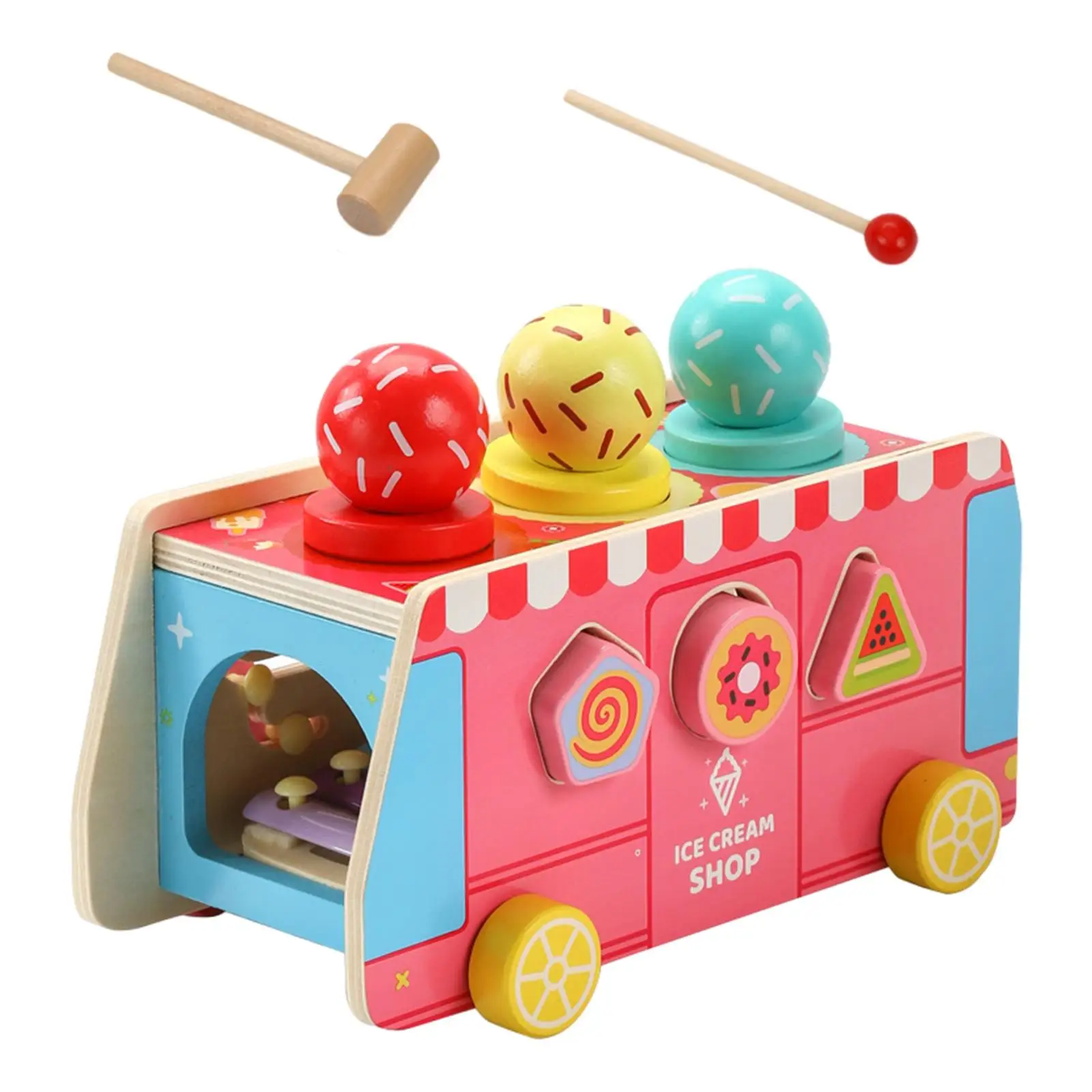 Shape Sorting Game Toy Multifunctional Ice Cream Cart for Gifts Toddlers