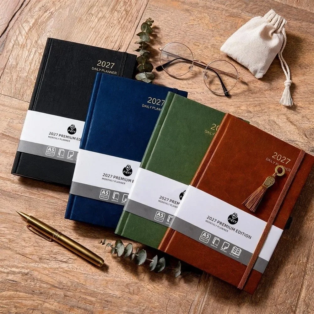 A5 2027 Schedule Book Calendar Notebook Diary Writing Pads Agenda Planner Notebook Thick Paper Convenient