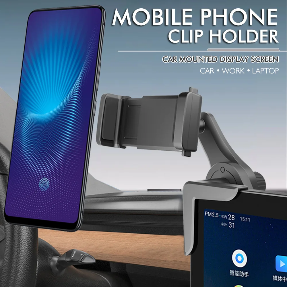 For Tesla Model 3 X Y S BYD Center Control Display Slide Rail Phone Holder Car Phone Holder for iPhone 15 14 13 12