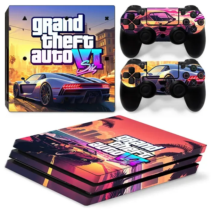 Grand Theft Auto VI GTA 6 PS4 Pro Skin Sticker Decal Cover Protector per Console e Controller Skin Vinyl