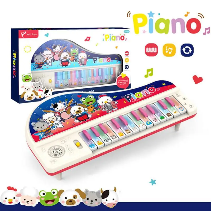 Toy Piano Keyboard Mini Piano Keyboard For Kids Electric Early Education Music Toys Funny Animal Theme Design Christmas Gifts