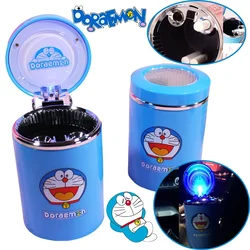 Doraemon Ashtray Bedroom Household Decoration High-end Ashtray with Lid with LED Light Smoking Accessories Tobacco Car Ashtrays