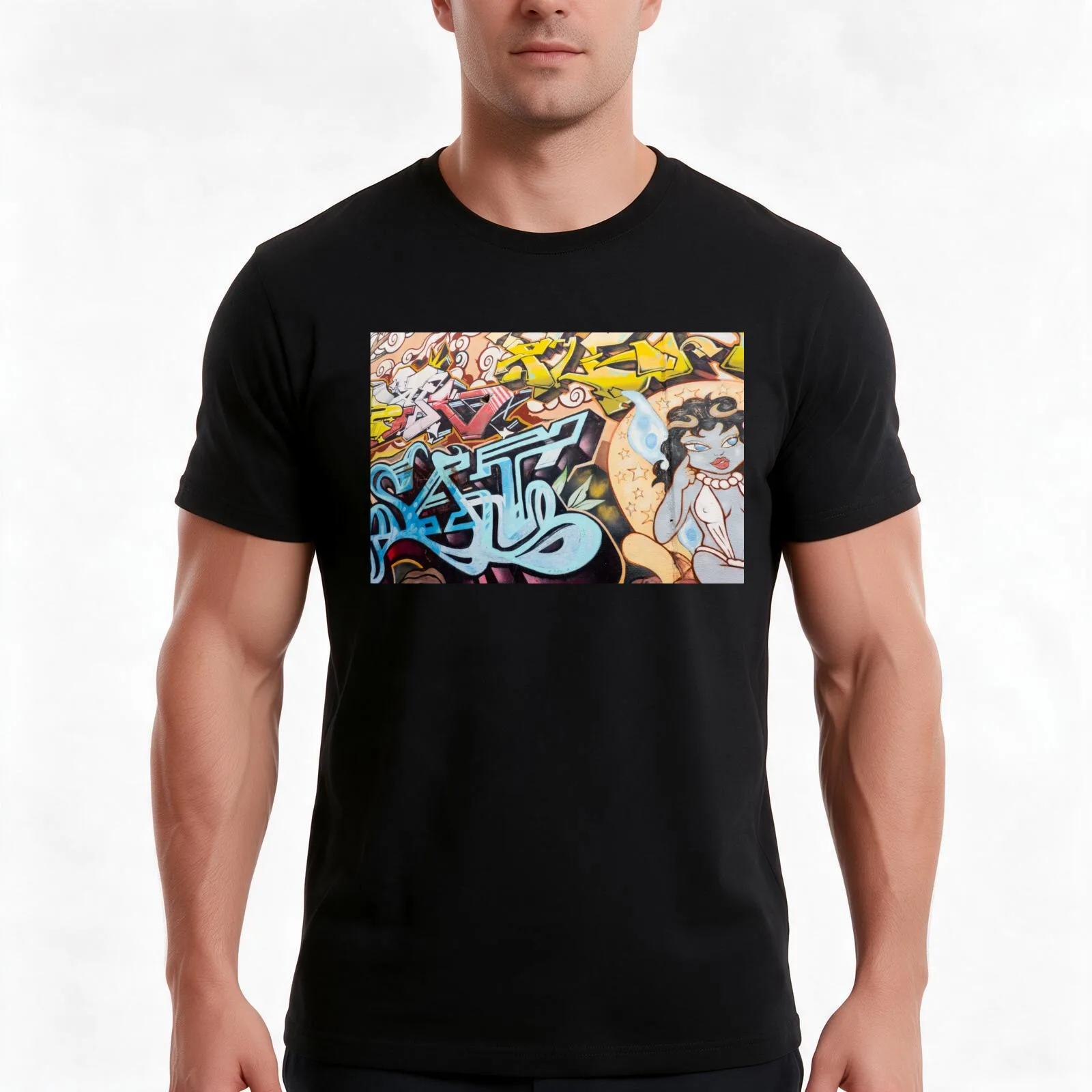 Graffiti Fitzroy Melbourne. T-Shirt Summer Casual Cotton Tee Oversized Streetwear Tops Vintage Graphic Print 100% Cotton