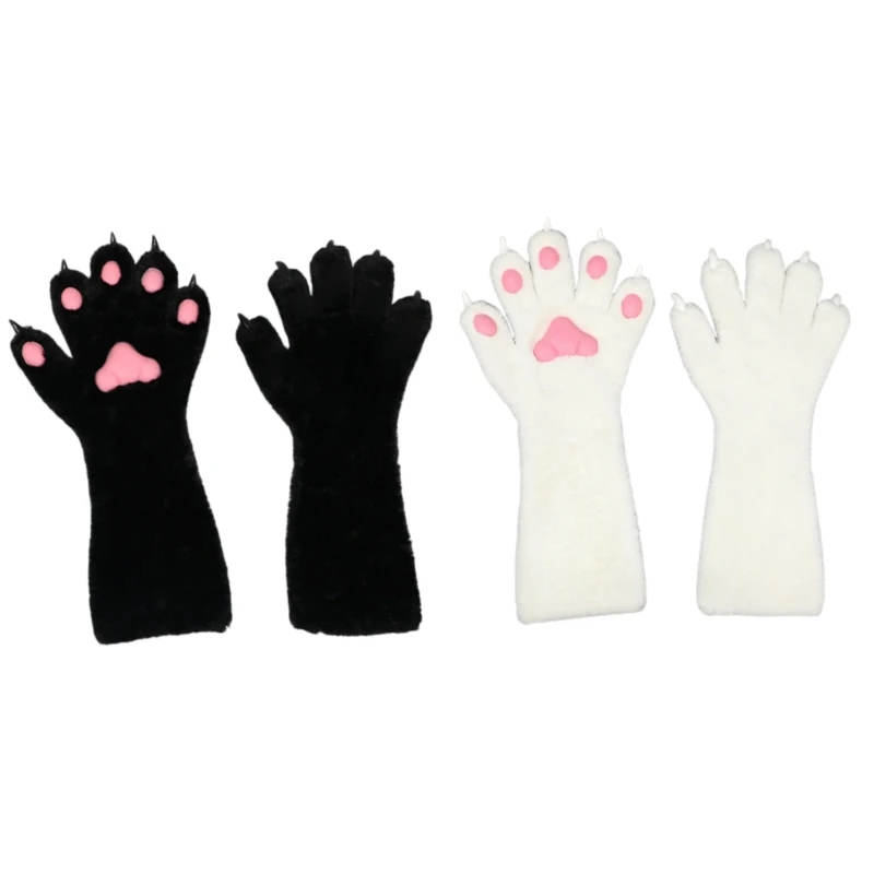 Warm Anime Costume Cats Paws Gloves Cosplay Paws Hand Mittens Party Supply