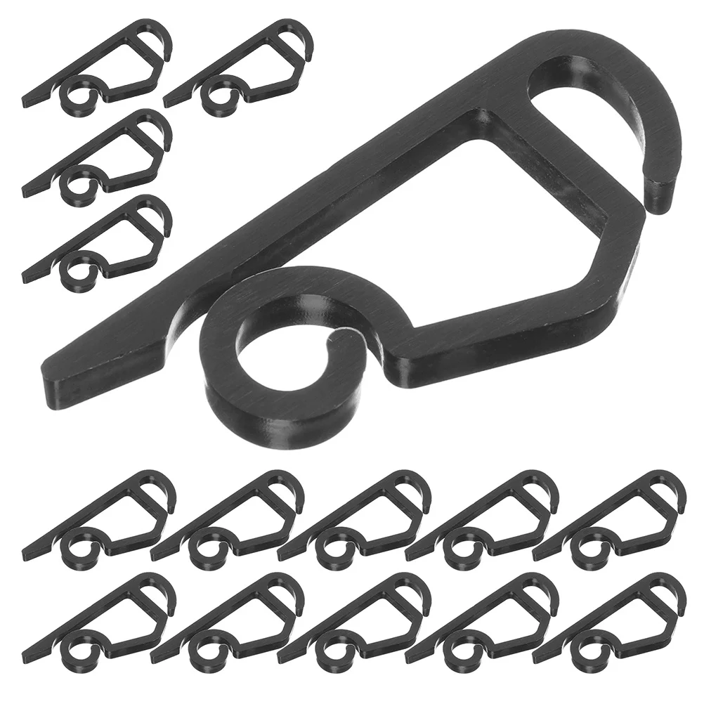 100 Buah Klip Lampu Natal Hitam Anti Karat Gantungan Lampu Tali Luar Ruangan untuk Dekorasi Lampu Musiman Liburan Atap Talang