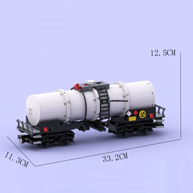 MOC 시티 엔지니어링 옥탄 탱크 자동차 트럭, 기차 베이스 휠 캐리지 모델, 창의적인 아이디어, 어린이 장난감 선물, 기술 블록, 943 개