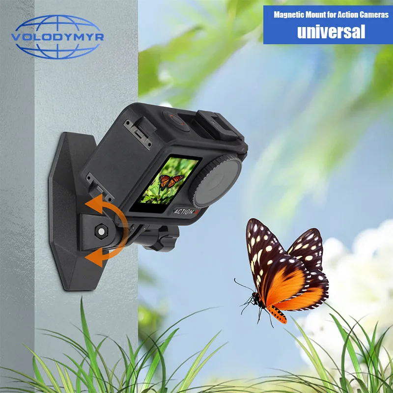 

VOLODYMYR Magnetic Base for DJI Pocket 3/Action 5 & Insta360 X5 | 360° Quick-Release Adapter with 1/4" Screw & Cold Shoe Mount